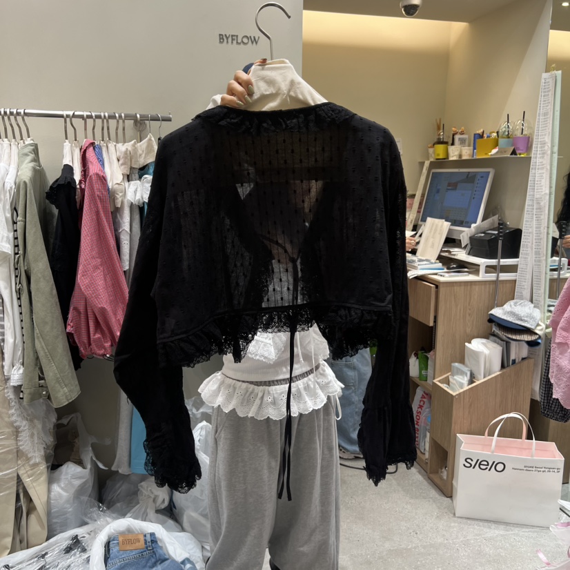 BY FLOW韓國直郵女裝新品職業時尚休閑襯衫蕾絲衫不含內搭BY FLOW襯衫/蕾絲衫