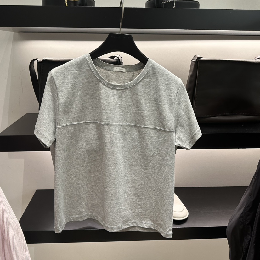 FEBRUARY 11韓國東大門代購女士新款26春夏職業休閑人氣T恤FEBRUARY 11T恤圖色4灰色