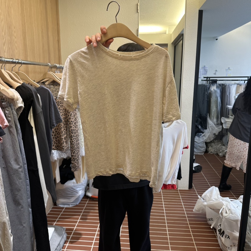 CHOI-L韓國直郵女士新款人氣推薦休閑熱賣時尚職業26春夏T恤CHOIT恤圖色6米色