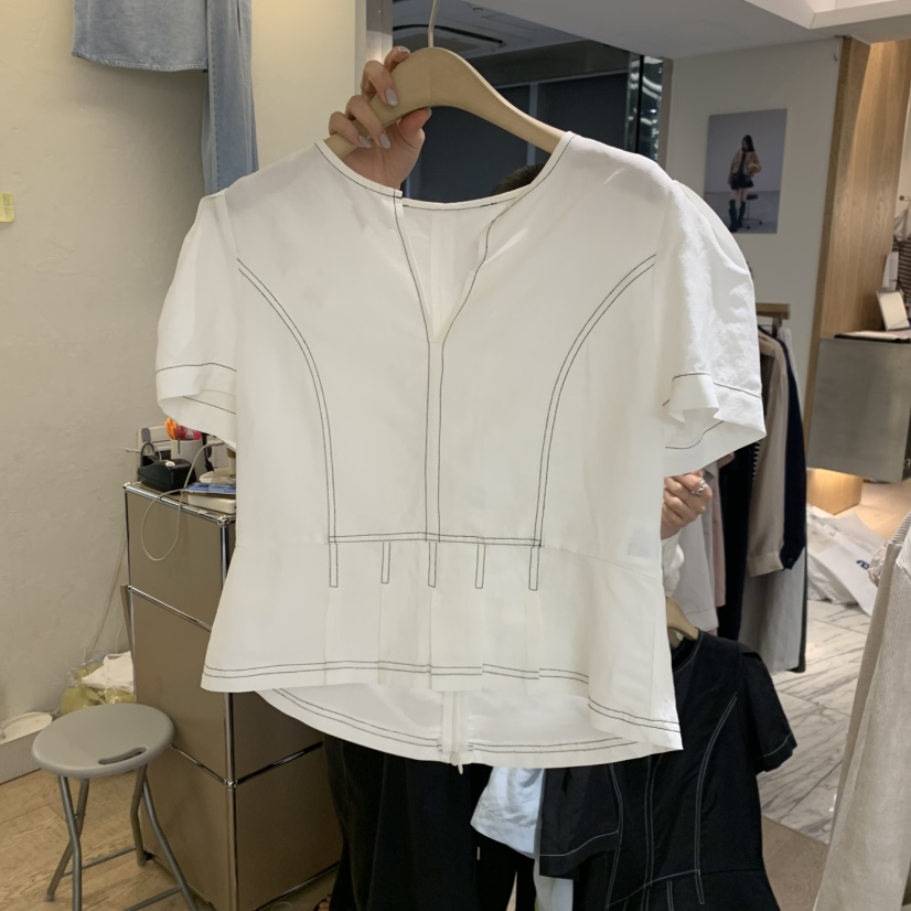 W AND J韓國東大門代購女士新款時尚人氣休閑襯衫蕾絲衫W AND J襯衫/蕾絲衫圖色4