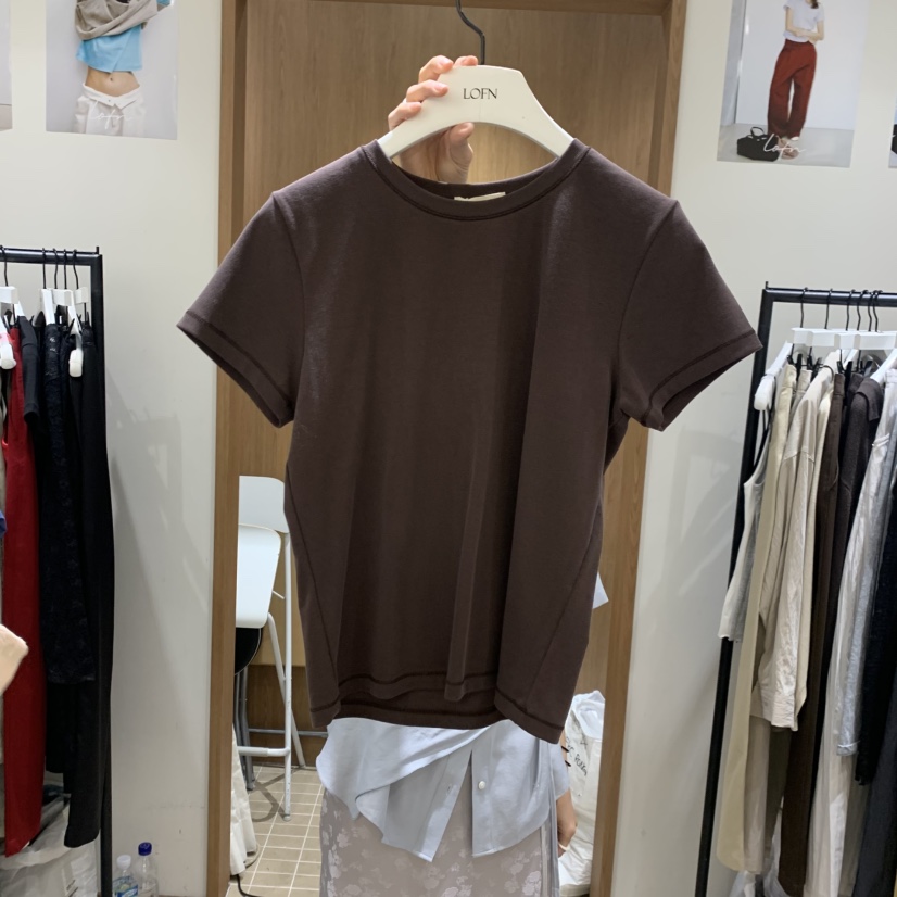 LOFN韓國東大門直郵女士新品職業推薦熱賣人氣時尚26春夏T恤LOFNT恤圖色1