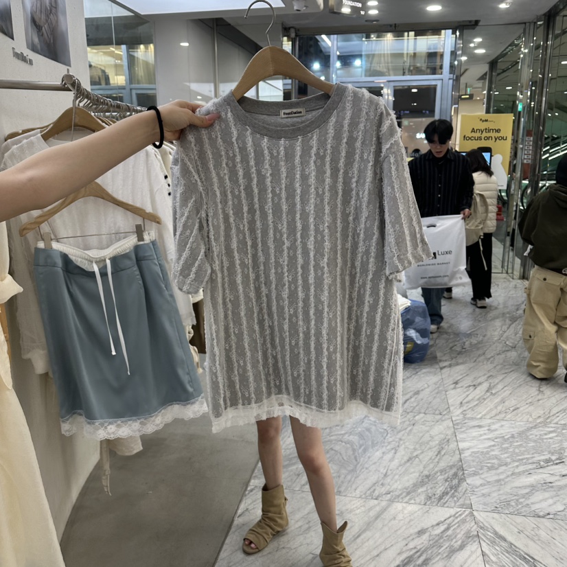 FOUNDATION韓國代購女裝新品26春夏時尚休閑人氣職業熱賣T恤FOUNDATIONT恤圖色2