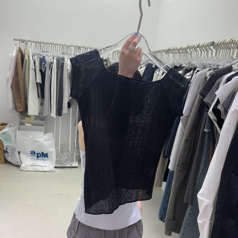 PADO韓國東大門直郵女裝新款休閑人氣職業26春夏時尚T恤露肩PADOT恤圖色4