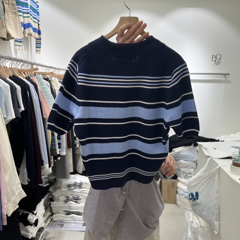 BY BOMI韓國直郵實拍女士新款熱賣休閑26春夏針織衫海軍羅紋BY BOMI針織衫