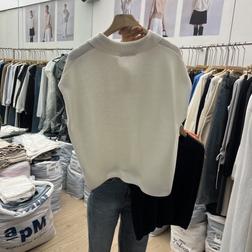 MOI-A韓國直郵女士新款推薦休閑熱賣職業26春夏針織衫雙領MOI-A針織衫