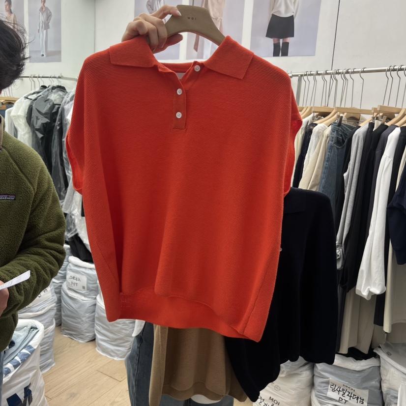 MOI-A韓國直郵女士新款推薦休閑熱賣職業26春夏針織衫雙領MOI-A針織衫圖色5