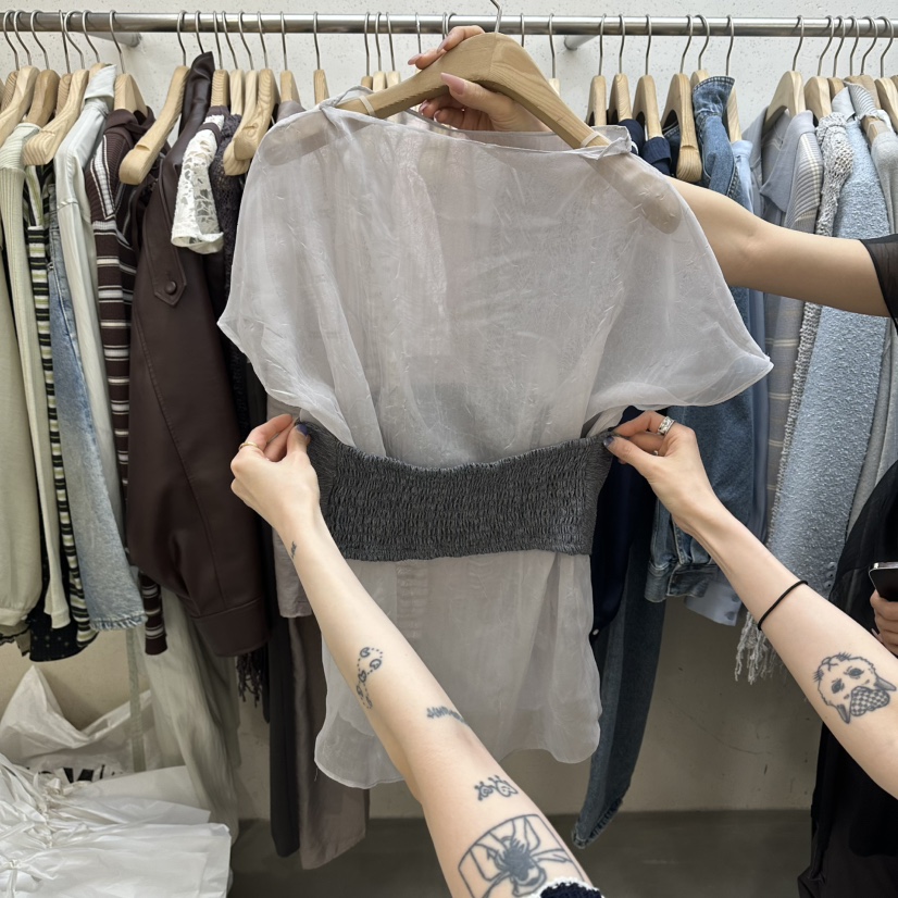 FOUNDATION韓國直郵女士新品時尚熱賣26春夏休閑襯衫蕾絲衫FOUNDATION襯衫/蕾絲衫