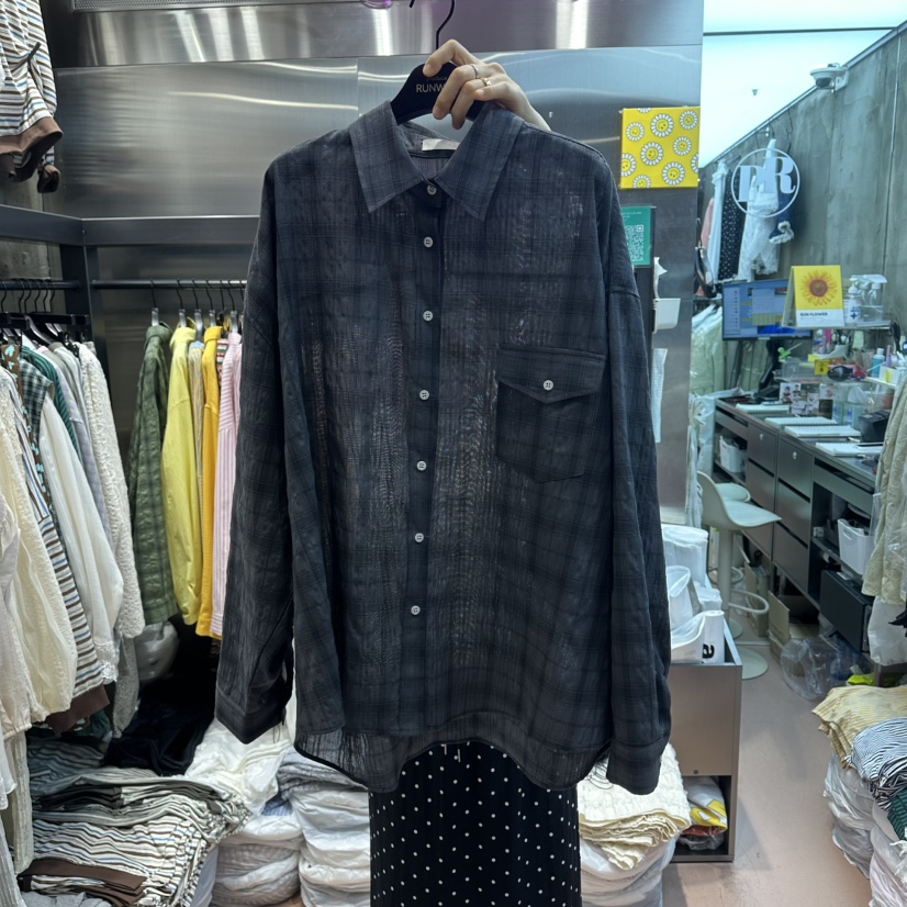 RUNWAY-런웨이韓國東大門代購女裝新品人氣襯衫蕾絲衫格子RUNWAY襯衫/蕾絲衫圖色2