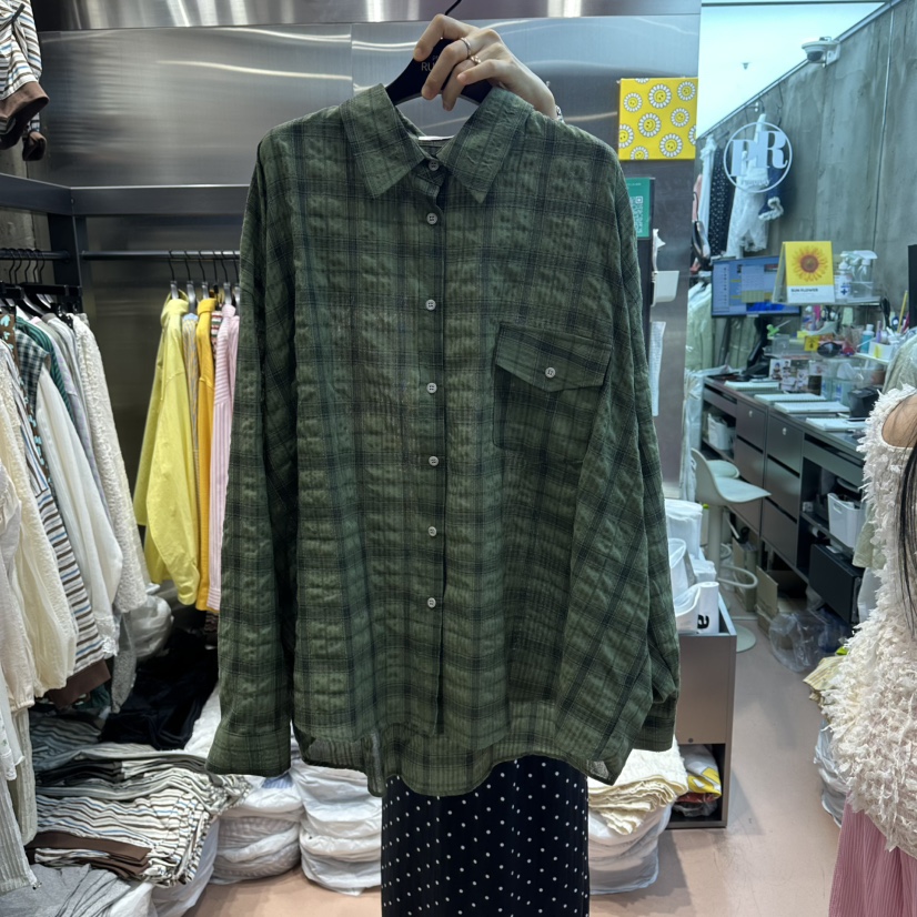 RUNWAY-런웨이韓國東大門代購女裝新品人氣襯衫蕾絲衫格子RUNWAY襯衫/蕾絲衫圖色3