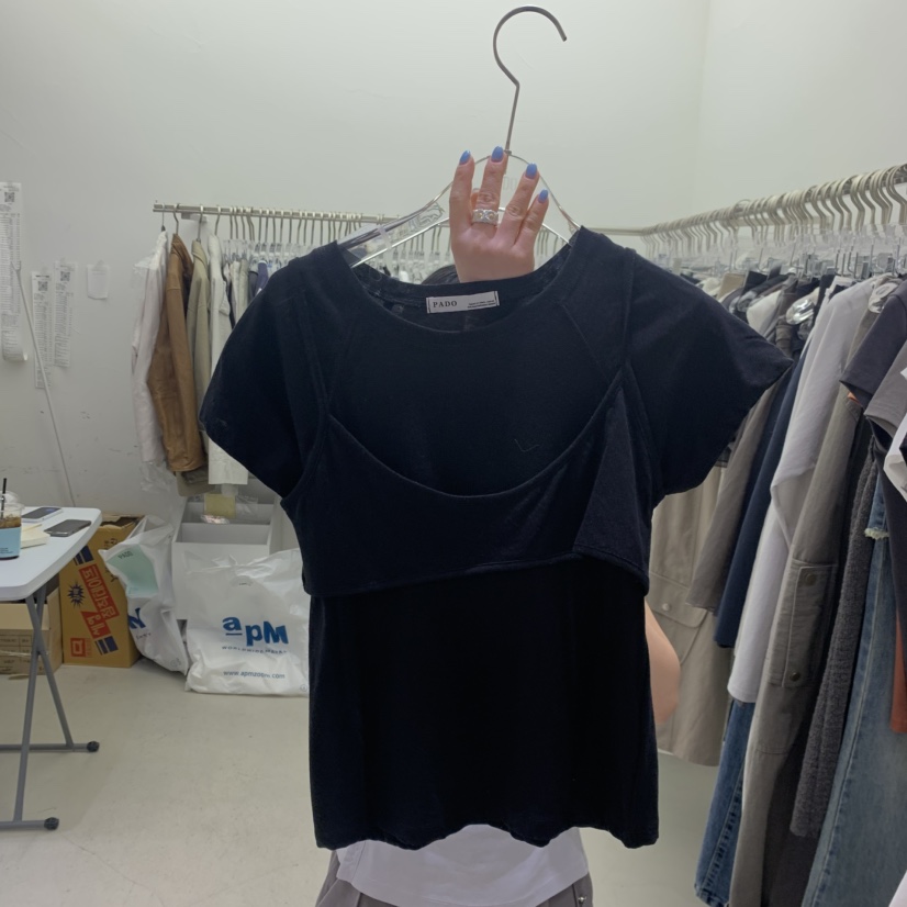 PADO韓國東大門代購女士新品職業熱賣人氣26春夏休閑T恤插肩PADOT恤圖色1
