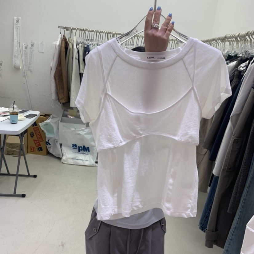 PADO韓國東大門代購女士新品職業熱賣人氣26春夏休閑T恤插肩PADOT恤圖色4