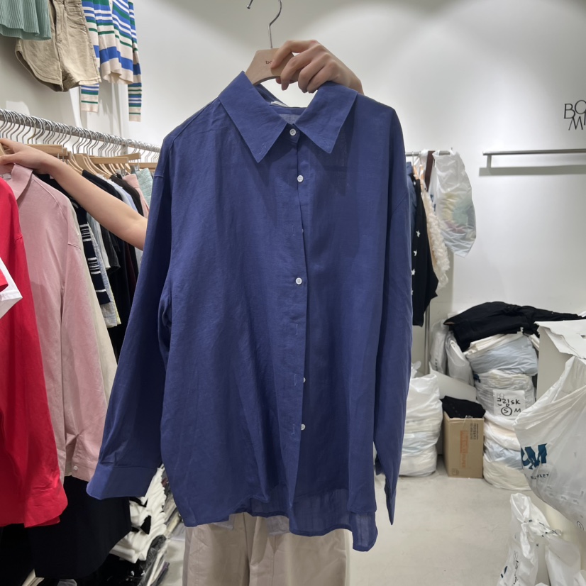 BY BOMI韓國直郵女士新款時尚熱賣休閑推薦襯衫蕾絲衫亞麻BY BOMI襯衫/蕾絲衫圖色2