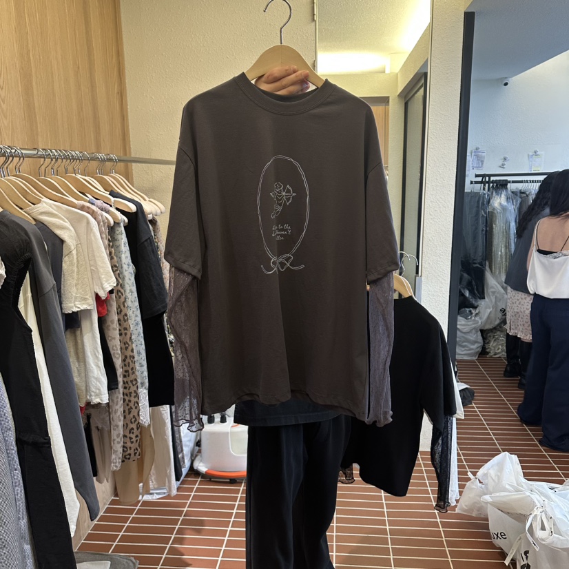 CHOI-L韓國代購女裝新款熱賣職業人氣26春夏休閑時尚T恤CHOIT恤圖色2墨色