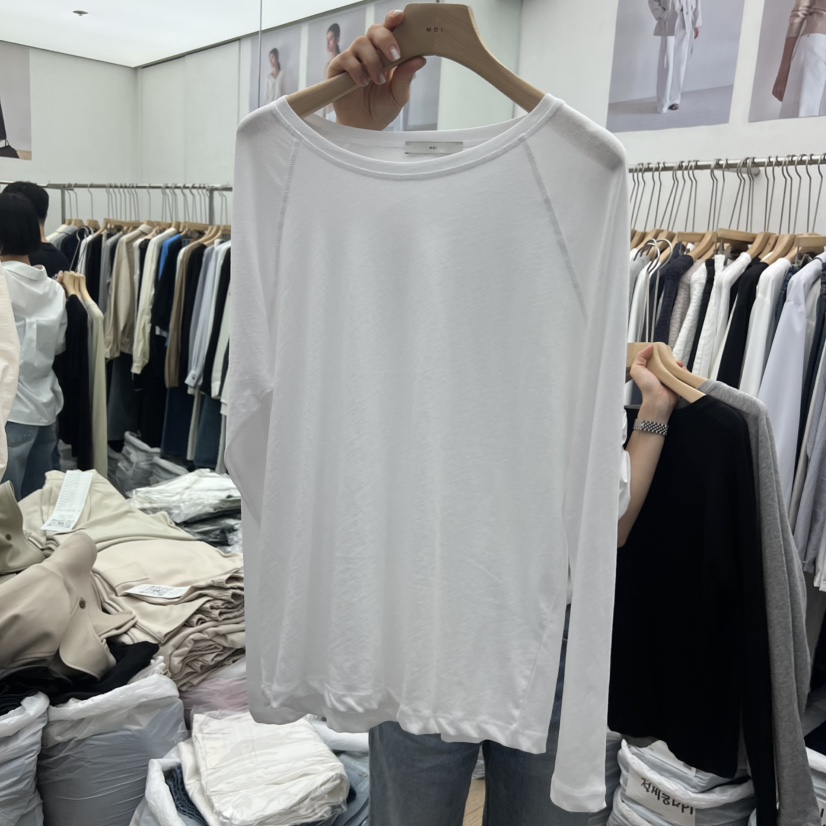 MOI-A韓國代購女士新款職業熱賣推薦休閑人氣長袖T恤插肩MOI-A長袖T恤圖色1