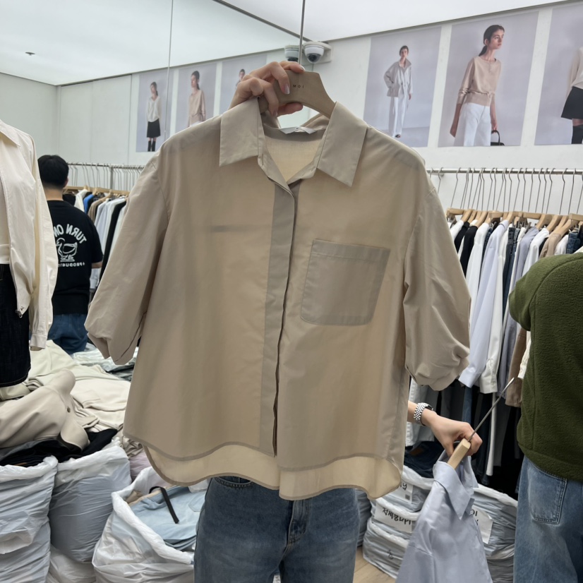 MOI-A韓國東大門代購女士新款推薦時尚熱賣26春夏襯衫蕾絲衫MOI-A襯衫/蕾絲衫圖色2