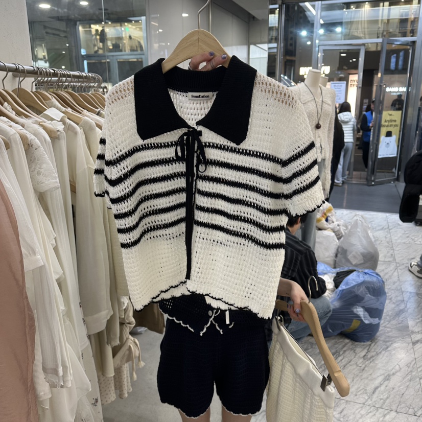 FOUNDATION韓國直郵實拍女士新品人氣26春夏休閑針織衫開衫FOUNDATION針織衫圖色1