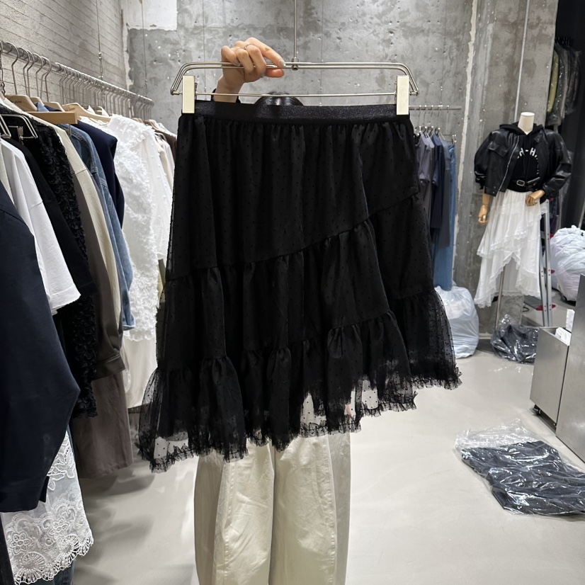 JUNI韓國東大門代購女士新款職業時尚26春夏熱賣短裙不對稱my juni短裙圖色1