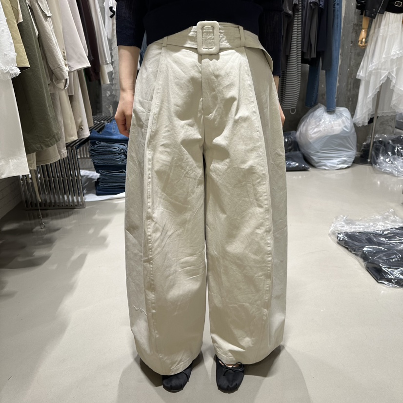 JUNI韓國直郵實拍女裝新品熱賣26春夏職業推薦休閑褲含腰帶my juni休閑褲圖色1