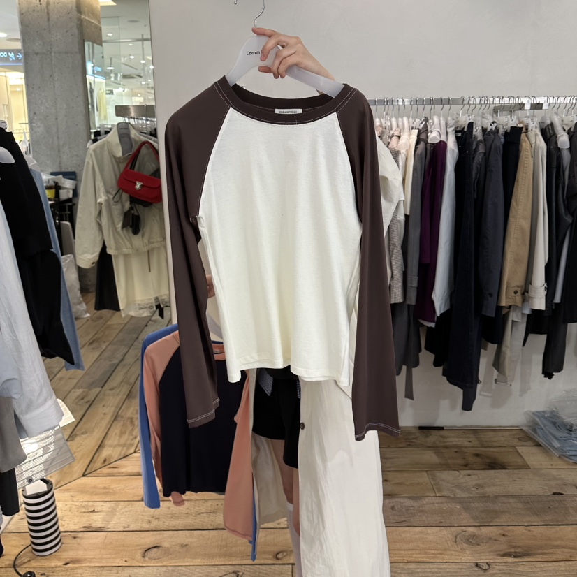 CREAM VILLA韓國代購女裝新品職業長袖T恤CREAMVILLA長袖T恤圖色1