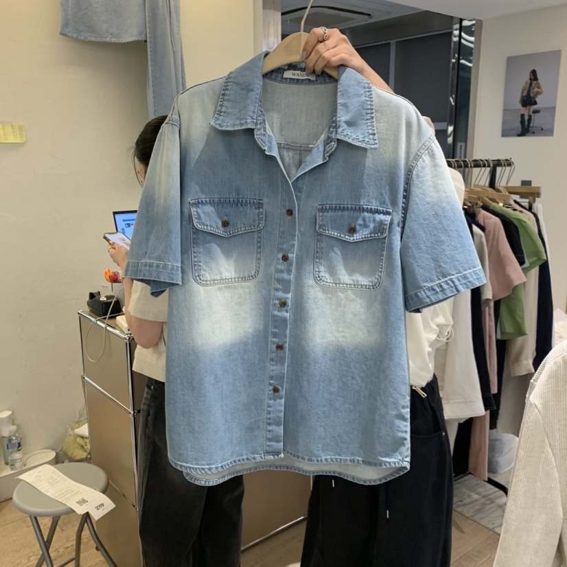 W AND J韓國代購女士新品職業推薦26春夏休閑襯衫蕾絲衫W AND J襯衫/蕾絲衫圖色1