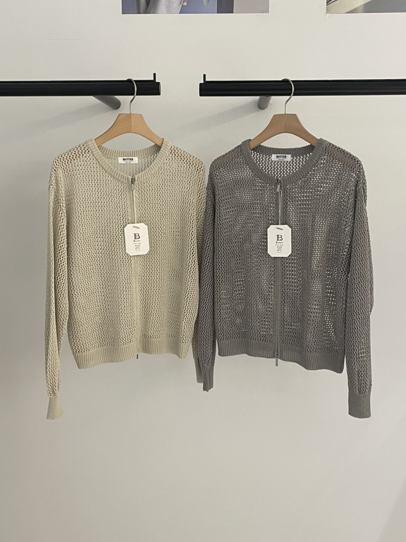 BUTTER-P東大門代購女裝新品熱賣推薦26春夏針織衫網眼開衫BUTTER-P針織衫