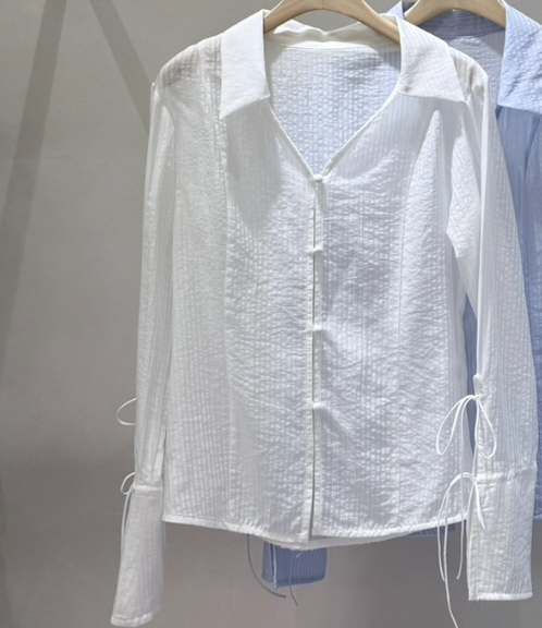 LAVIEU韓國代購女裝新品真品熱賣時尚推薦襯衫蕾絲衫系帶LAVIEU襯衫/蕾絲衫圖色1