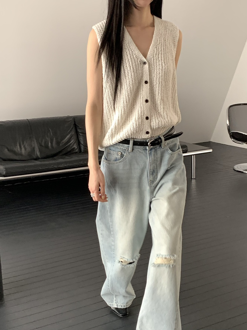 MUSE-P韓國直郵實拍女裝新品職業休閑人氣26春夏熱賣牛仔褲MUSE-P牛仔褲