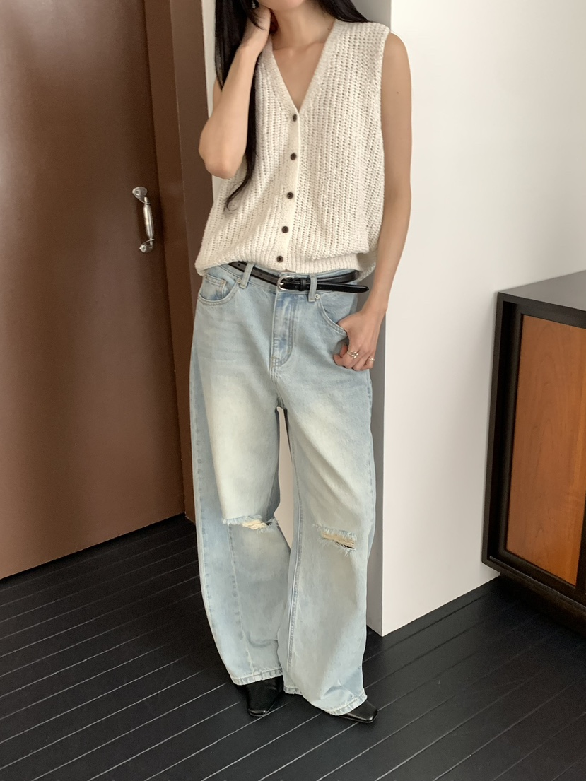 MUSE-P韓國直郵實拍女裝新品職業休閑人氣26春夏熱賣牛仔褲MUSE-P牛仔褲