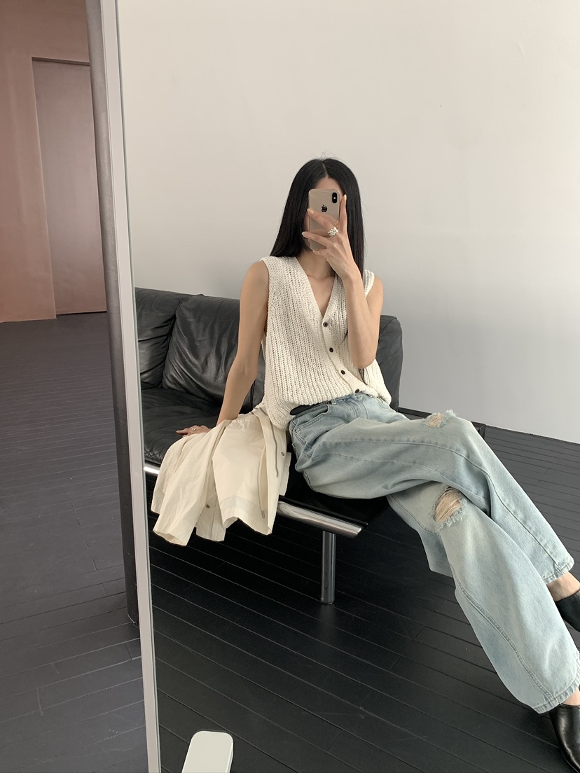 MUSE-P韓國直郵實拍女裝新品職業休閑人氣26春夏熱賣牛仔褲MUSE-P牛仔褲