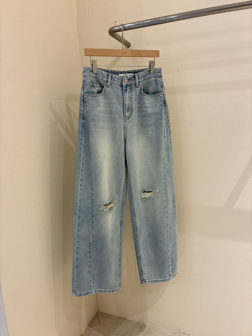 MUSE-P韓國直郵實拍女裝新品職業休閑人氣26春夏熱賣牛仔褲MUSE-P牛仔褲