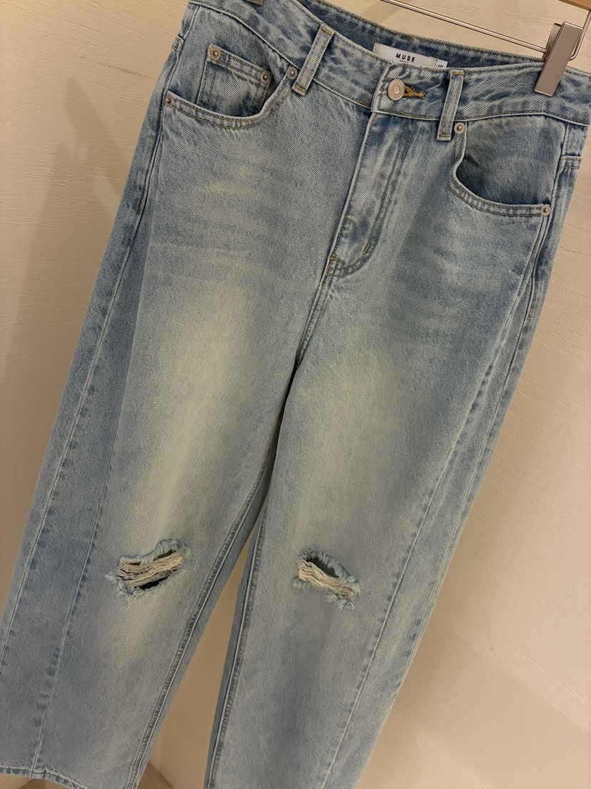 MUSE-P韓國直郵實拍女裝新品職業休閑人氣26春夏熱賣牛仔褲MUSE-P牛仔褲