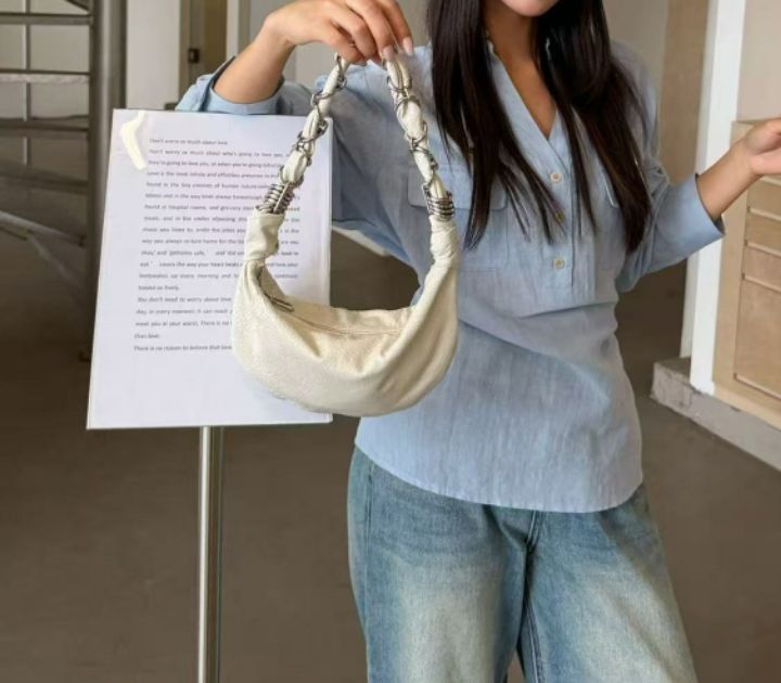 TROUVAILLE韓國直郵女士新款職業時尚26春夏單肩斜跨包羊皮TROUVAILLE單肩/斜跨包