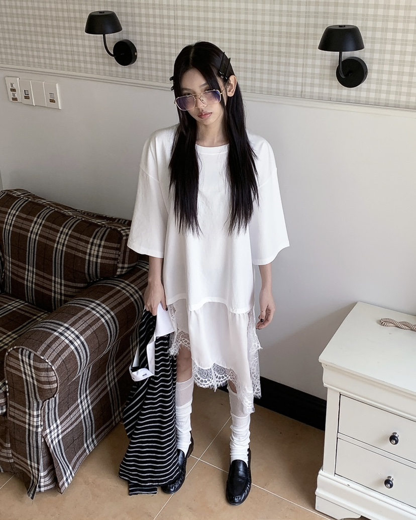 LIVE AID-P韓國代購女裝新款時尚人氣職業真品連衣裙絲質LIVE AID-P連衣裙