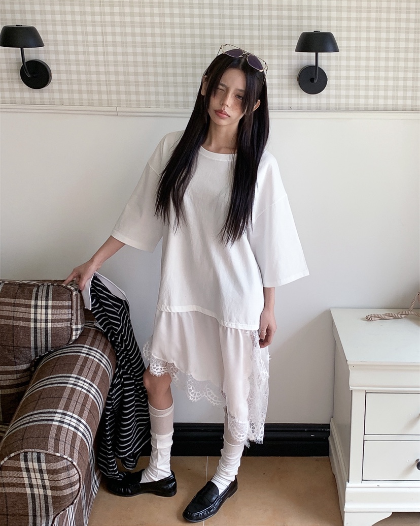 LIVE AID-P韓國代購女裝新款時尚人氣職業真品連衣裙絲質LIVE AID-P連衣裙