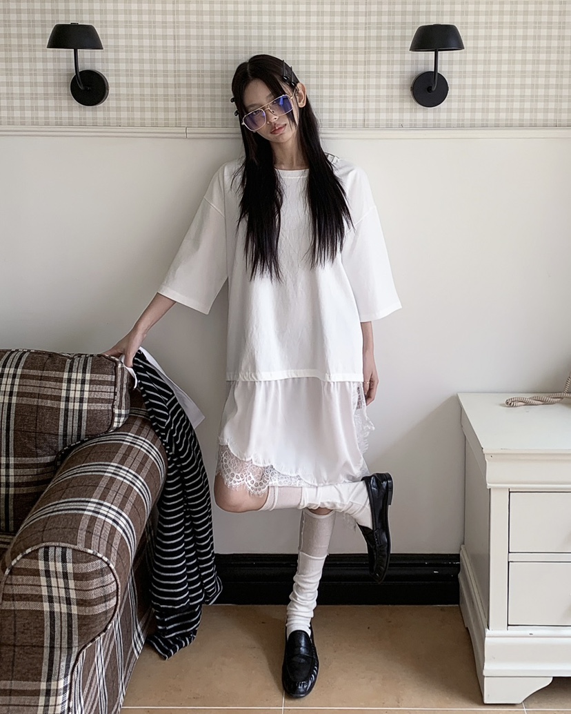 LIVE AID-P韓國代購女裝新款時尚人氣職業真品連衣裙絲質LIVE AID-P連衣裙