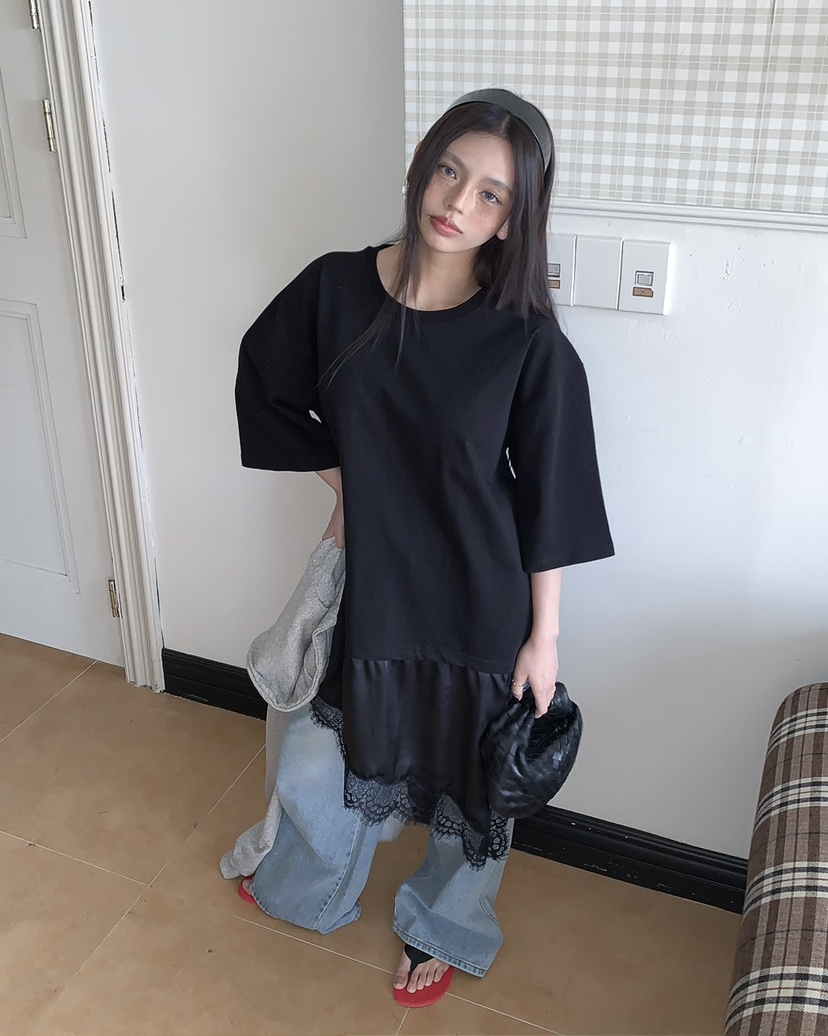 LIVE AID-P韓國代購女裝新款時尚人氣職業真品連衣裙絲質LIVE AID-P連衣裙