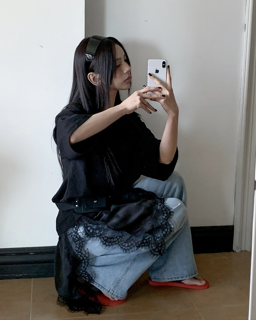 LIVE AID-P韓國代購女裝新款時尚人氣職業真品連衣裙絲質LIVE AID-P連衣裙