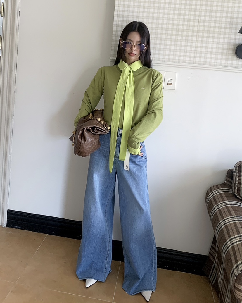 LIVE AID-P韓國直郵女士新款26春夏推薦休閑時尚牛仔褲LIVE AID-P牛仔褲