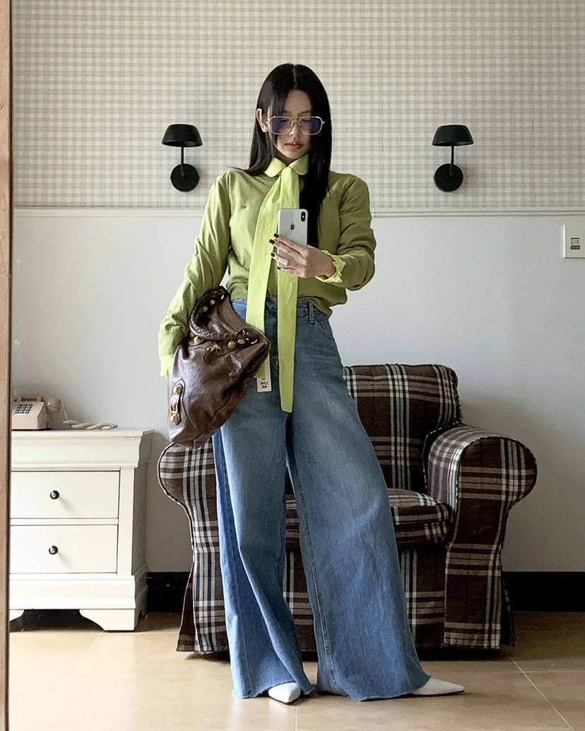 LIVE AID-P韓國直郵女士新款26春夏推薦休閑時尚牛仔褲LIVE AID-P牛仔褲