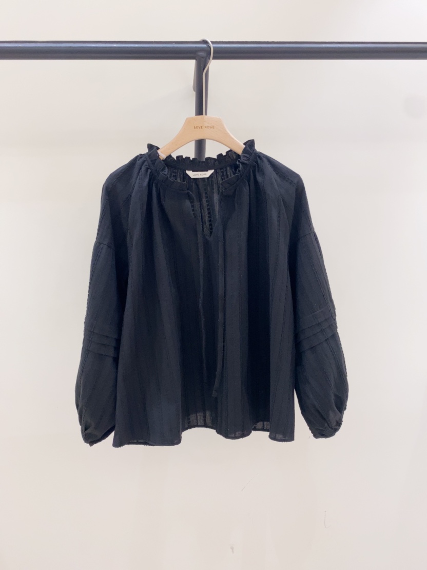 LOVE ROSIE韓國代購女裝新品休閑熱賣推薦襯衫蕾絲衫褶裥LOVE ROSIE襯衫/蕾絲衫圖色2