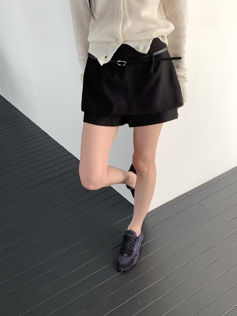 MUSE-P東大門代購女士新品休閑26春夏推薦熱賣短裙不含腰帶MUSE-P短裙圖色1