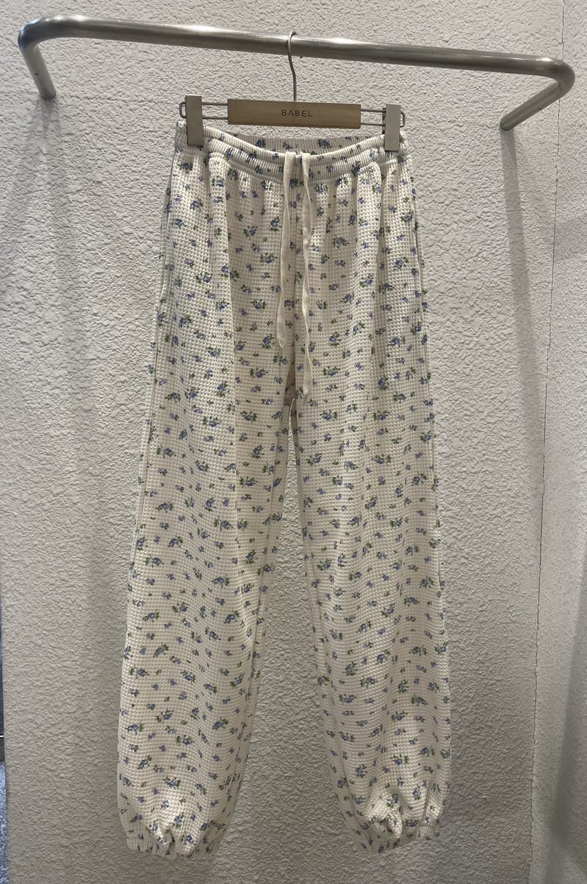 BABEL韓國東大門代購女裝新款推薦休閑職業時尚休閑褲花朵BABEL休閑褲圖色1