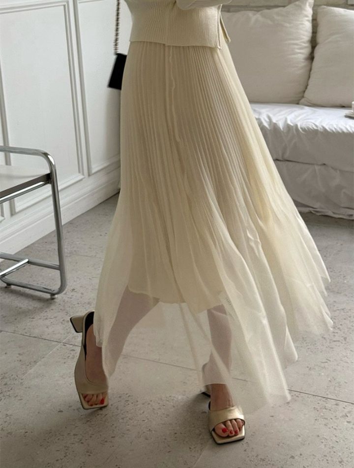 FEMME韓國直郵女士新款人氣職業26春夏時尚熱賣休閑長裙褶裥FEMME長裙