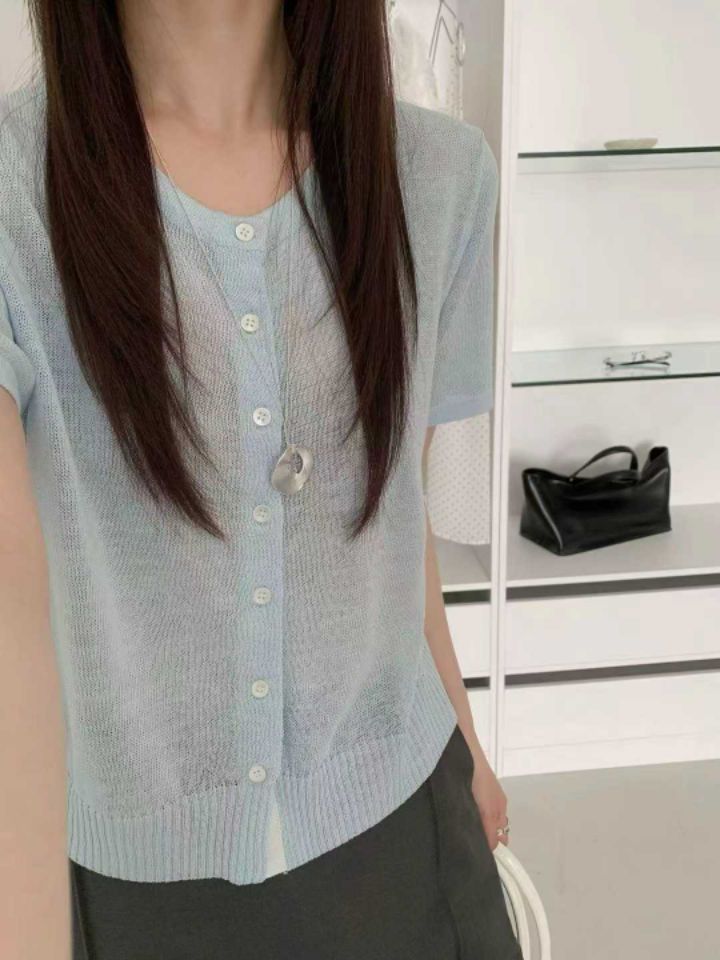 CRONG韓國東大門代購女士新款時尚職業推薦26春夏針織衫開衫CRONG針織衫