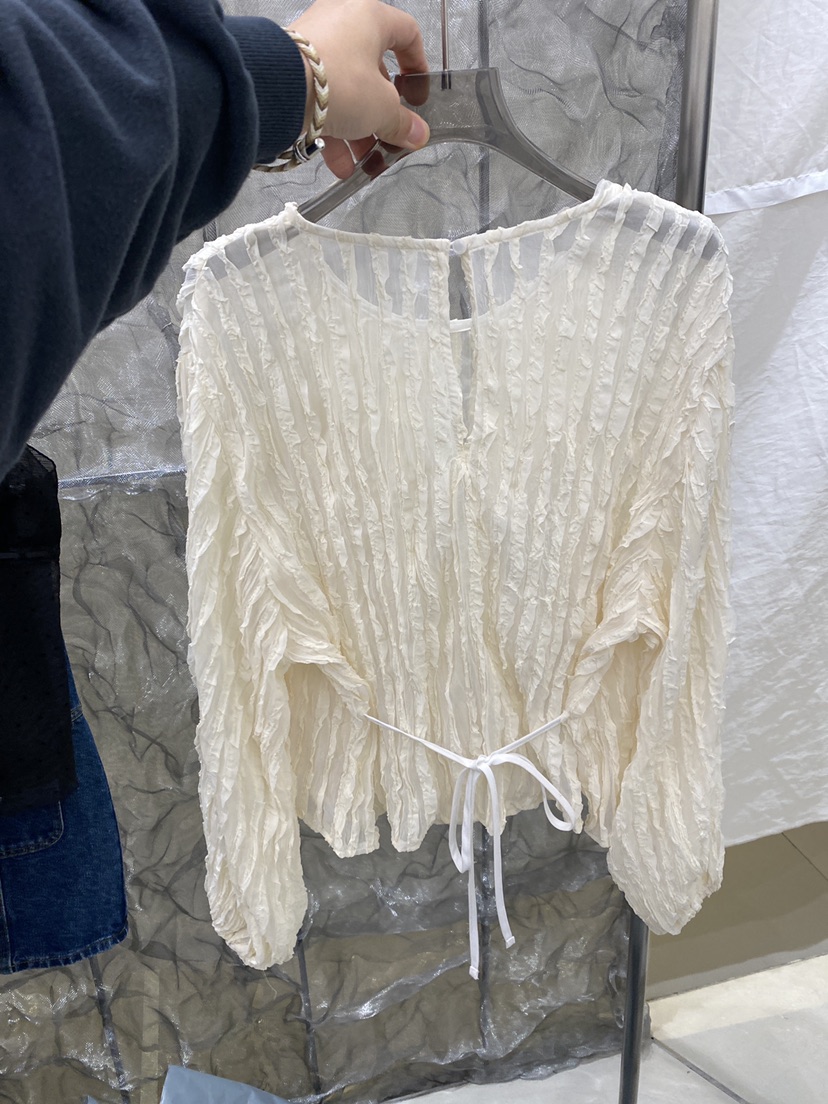 SEARE/PRETZEL韓國代購女士新款時尚休閑襯衫蕾絲衫荷葉邊SEARE/PRETZEL襯衫/蕾絲衫