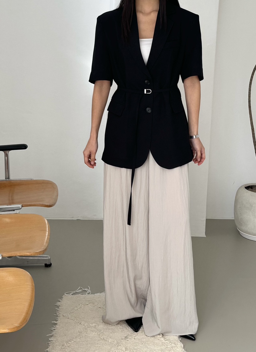 LE VASE韓國直郵女裝新品休閑人氣時尚推薦職業夾克含腰繩LE VASE夾克