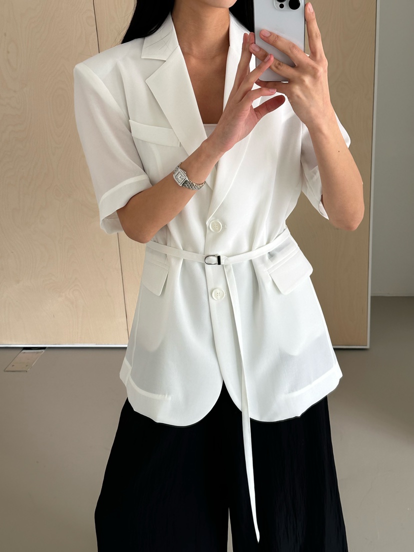 LE VASE韓國直郵女裝新品休閑人氣時尚推薦職業夾克含腰繩LE VASE夾克