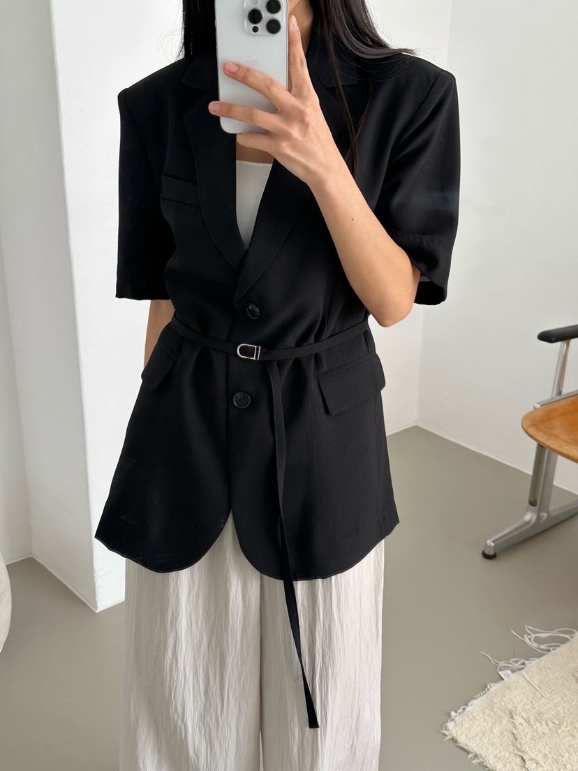 LE VASE韓國直郵女裝新品休閑人氣時尚推薦職業夾克含腰繩LE VASE夾克圖色2