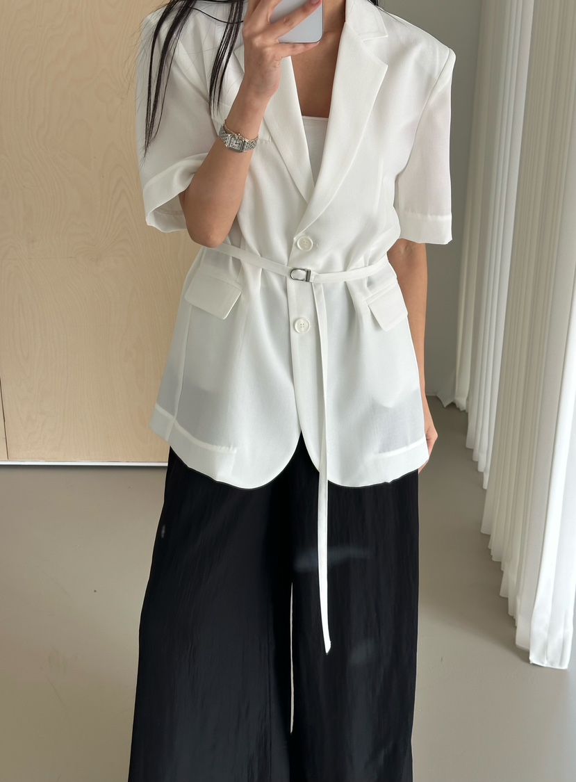 LE VASE韓國直郵女裝新品休閑人氣時尚推薦職業夾克含腰繩LE VASE夾克圖色3