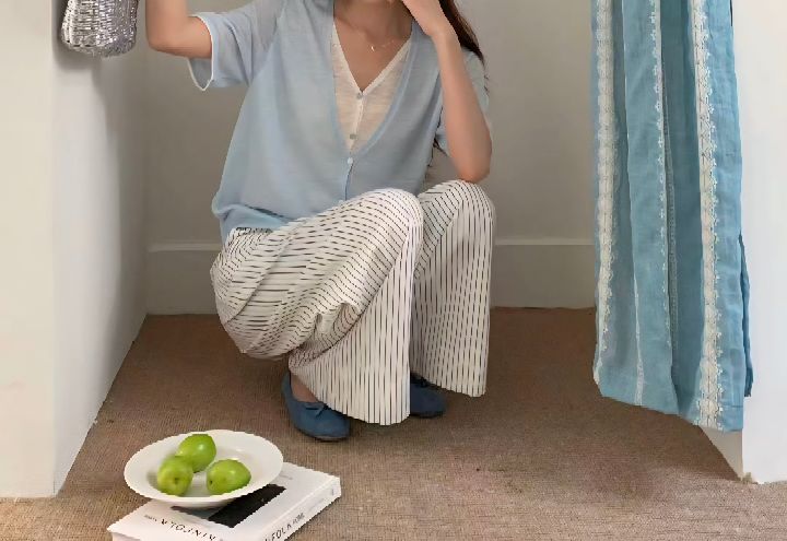 CRONG韓國東大門直郵女裝新款休閑時尚人氣26春夏針織衫假兩件CRONG針織衫